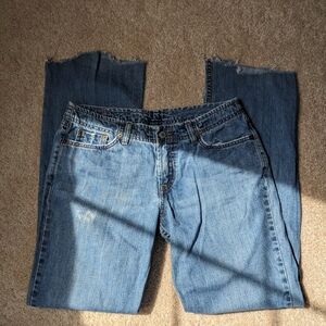 Lucky Brand Lanie Wonder Jean Bootcut Mid Rise Distressed Denim Jeans